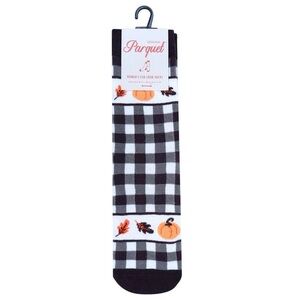 Black and White Checkered Autumn Novelty Socks